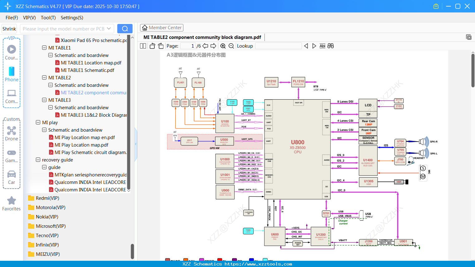 Xiaomi MI TABLE2 Component Community Block Diagram